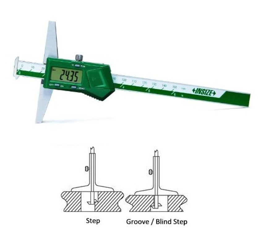 1144-150A Insize Electronic Depth Caliper 6″ w/Hooks