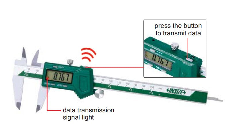 1113-150 Insize Digital Caliper 6″ Built-in Wireless Transmitter