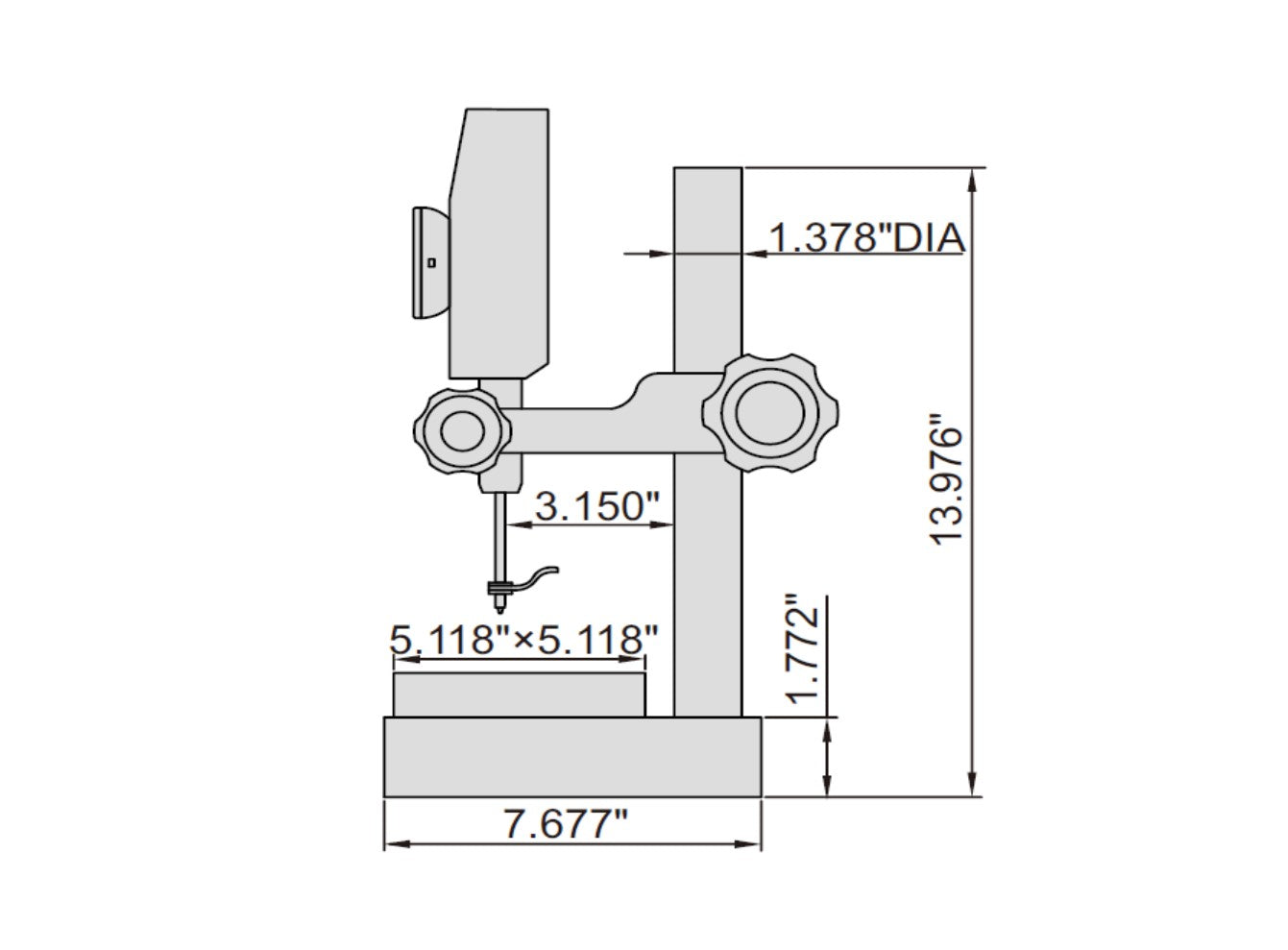 1155-510 INSIZE High Accuracy Digital Indicator / Stand, .000005″ Res
