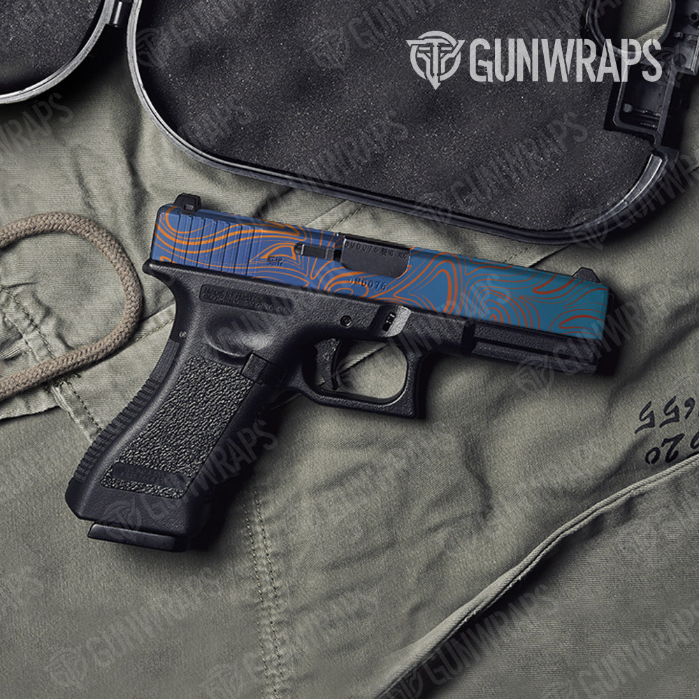 Pistol Slide Damascus Fire & Ice Gun Skin Vinyl Wrap