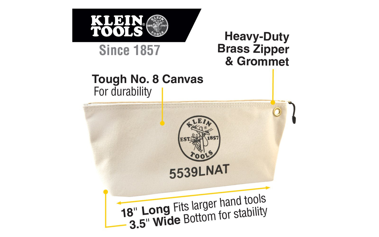Klein Large Canvas Zipper Bag ~ 5539LNAT