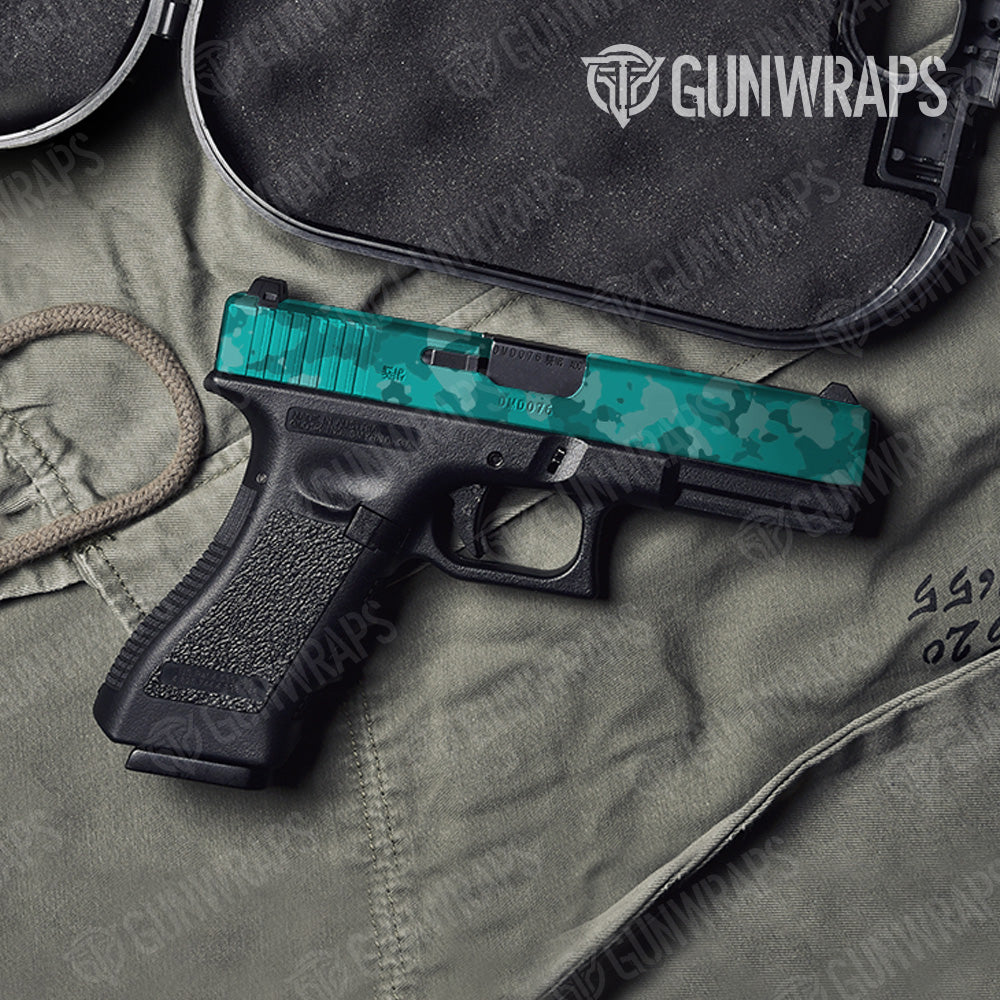 Pistol Slide Cumulus Elite Tiffany Blue Camo Gun Skin Vinyl Wrap
