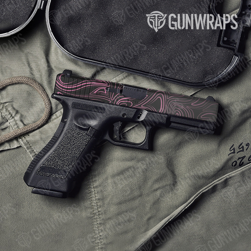 Pistol Slide Damascus Pink Gun Skin Vinyl Wrap