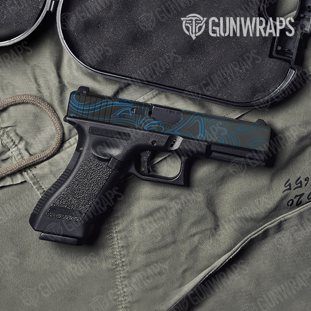 Pistol Slide Damascus Blue Gun Skin Vinyl Wrap Online Sale