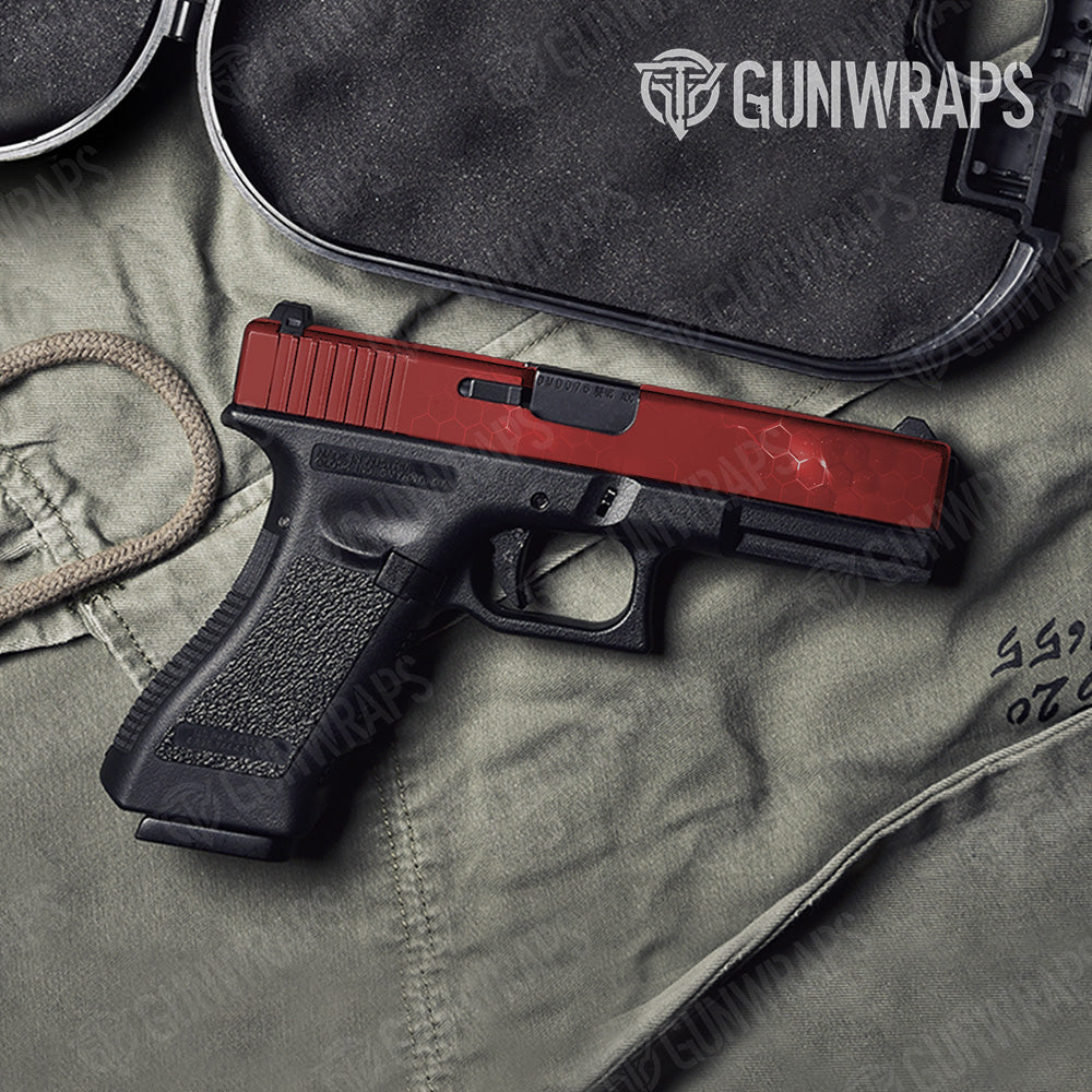 Pistol Slide Hex Electric Red Gun Skin Vinyl Wrap