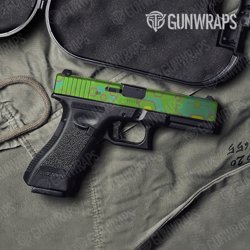 Pistol Slide Hex DNA Magenta Lime Gun Skin Vinyl Wrap Online