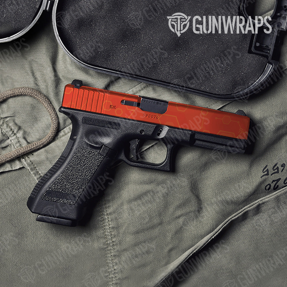 Pistol Slide Hex DNA Elite Orange Gun Skin Vinyl Wrap
