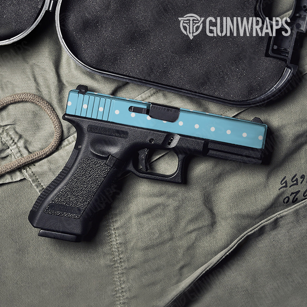 Pistol Slide Dotted Blue Gun Skin Vinyl Wrap