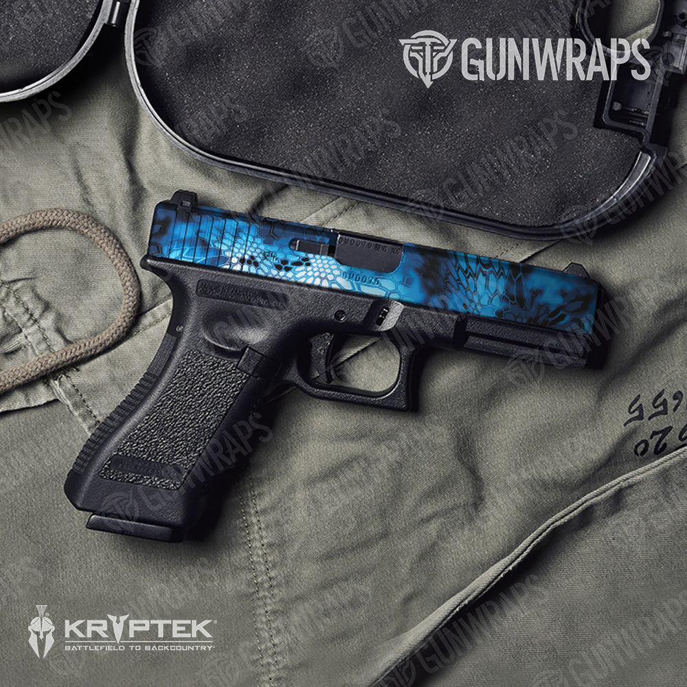 Pistol Slide Kryptek Blue Lightning Camo Gun Skin Vinyl Wrap
