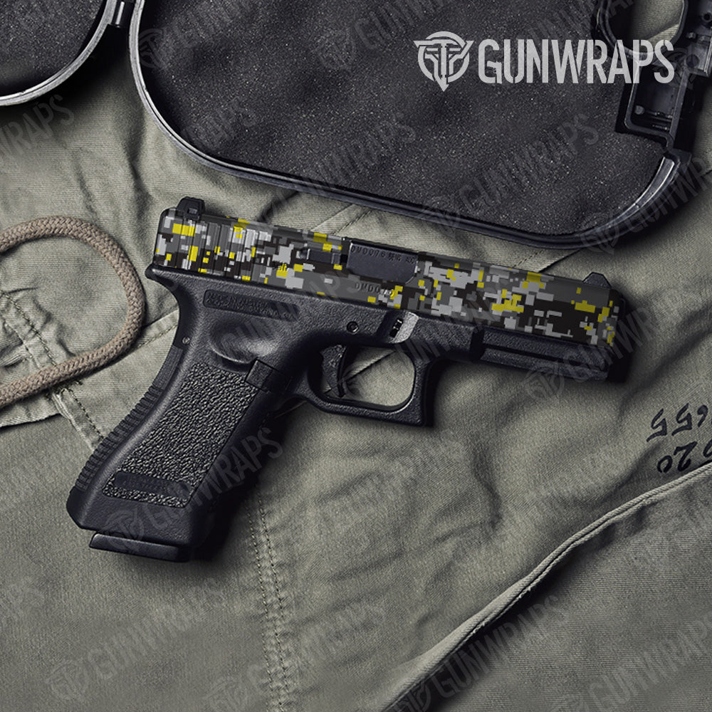 Pistol Slide Digital Urban Yellow Camo Gun Skin Vinyl Wrap