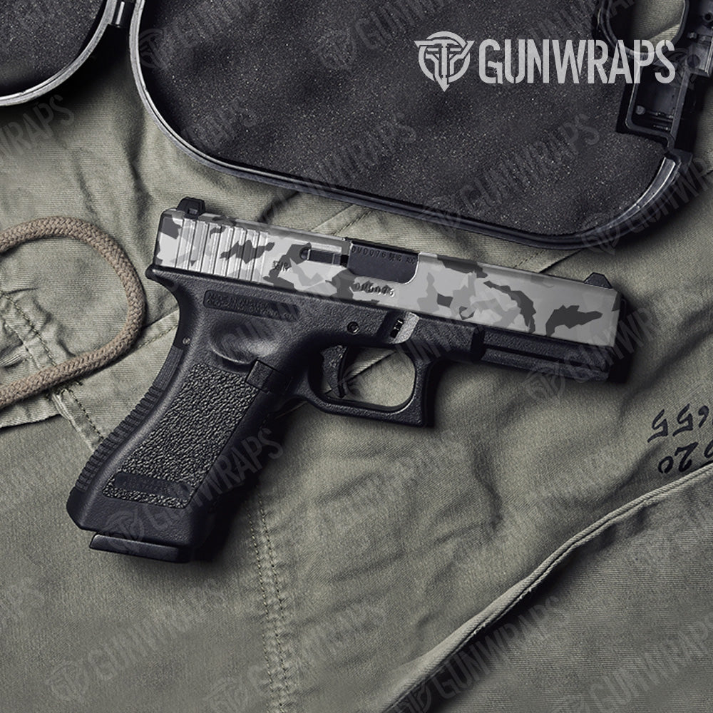 Pistol Slide Erratic Snow Camo Gun Skin Vinyl Wrap
