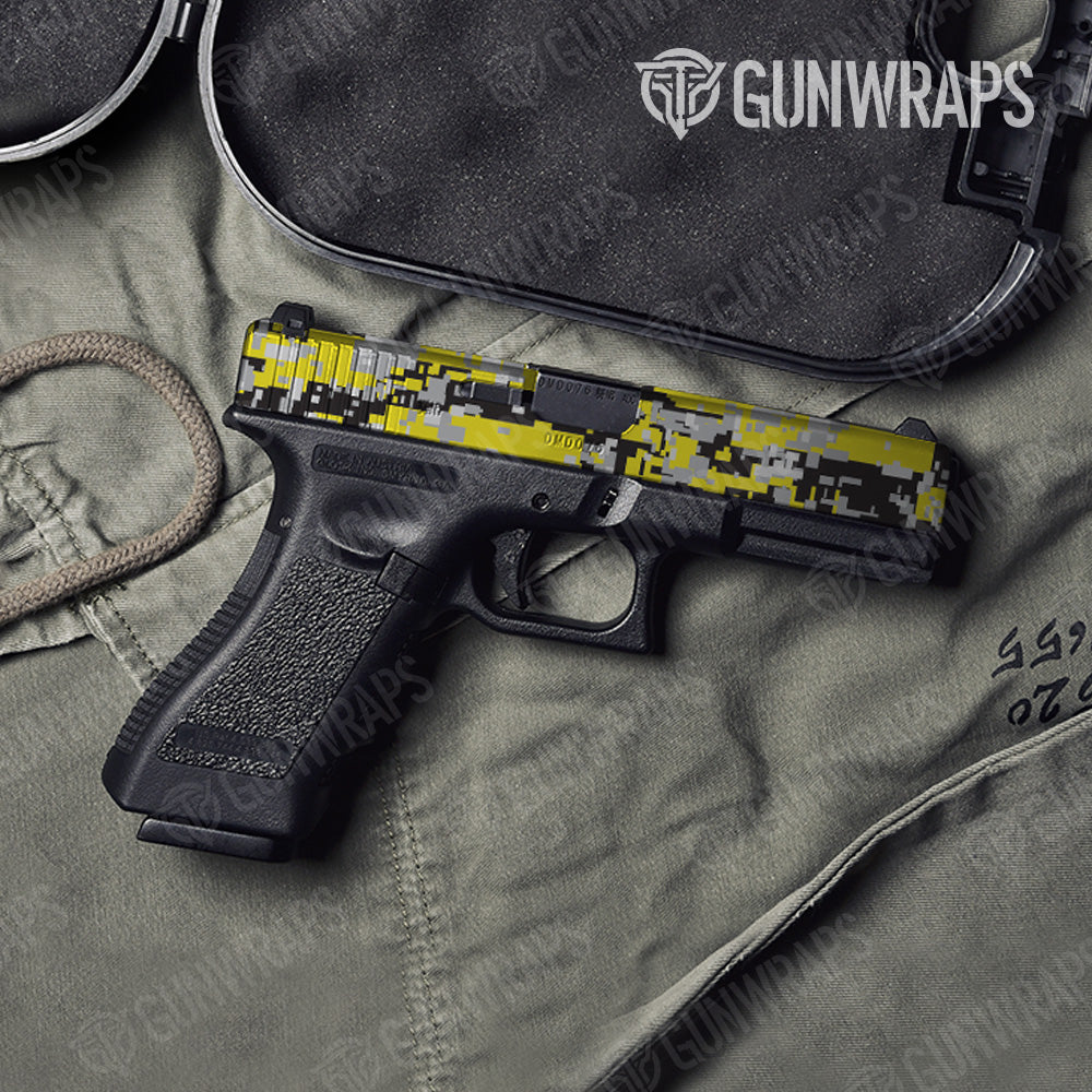 Pistol Slide Digital Yellow Tiger Camo Gun Skin Vinyl Wrap