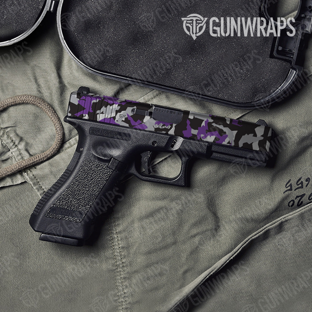 Pistol Slide Erratic Purple Tiger Camo Gun Skin Vinyl Wrap