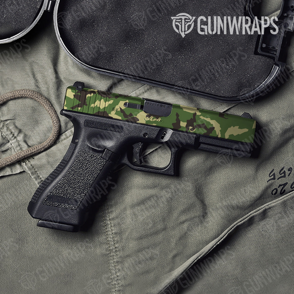 Pistol Slide Erratic Jungle Camo Gun Skin Vinyl Wrap