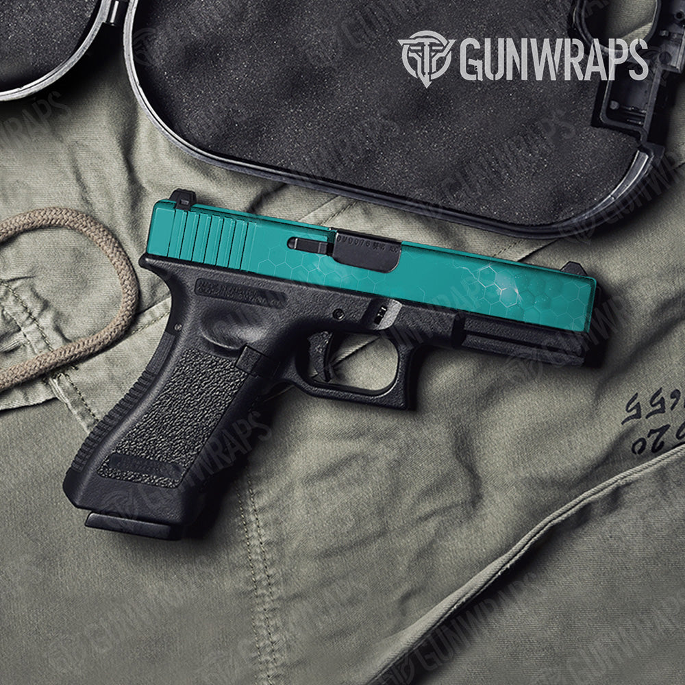 Pistol Slide Hex Electric Tiffany Blue Gun Skin Vinyl Wrap