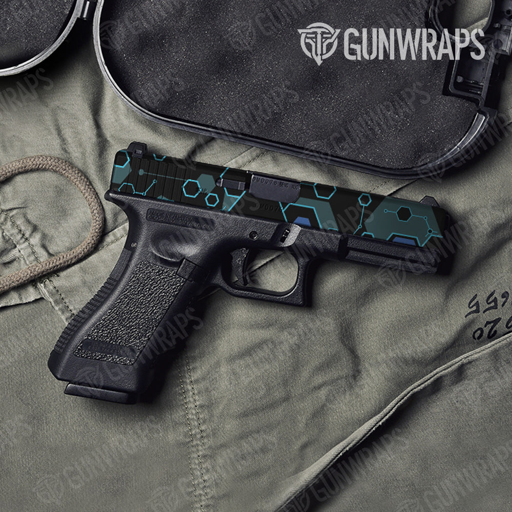 Pistol Slide Hex DNA Midnight Frost Gun Skin Vinyl Wrap