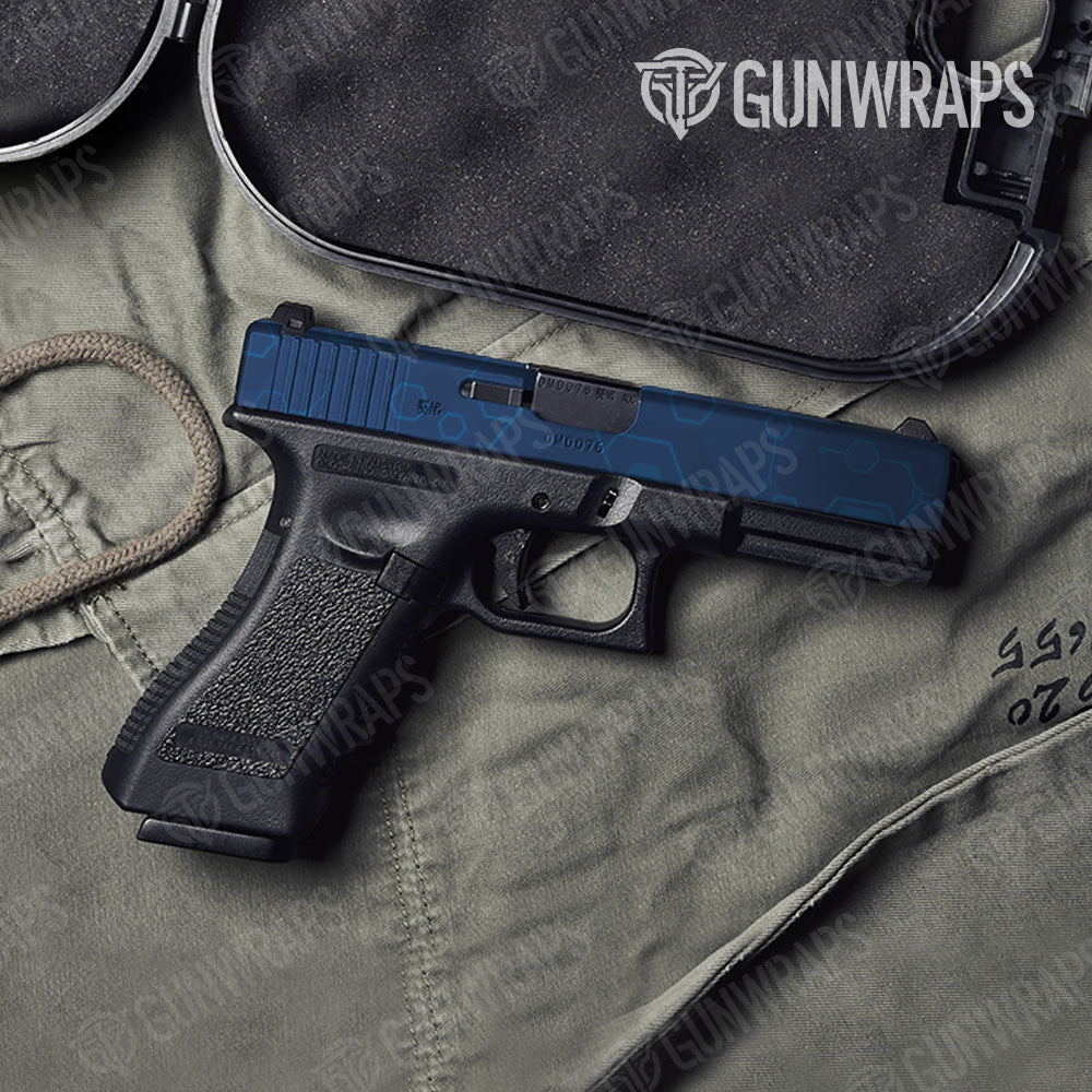 Pistol Slide Hex DNA Elite Blue Gun Skin Vinyl Wrap