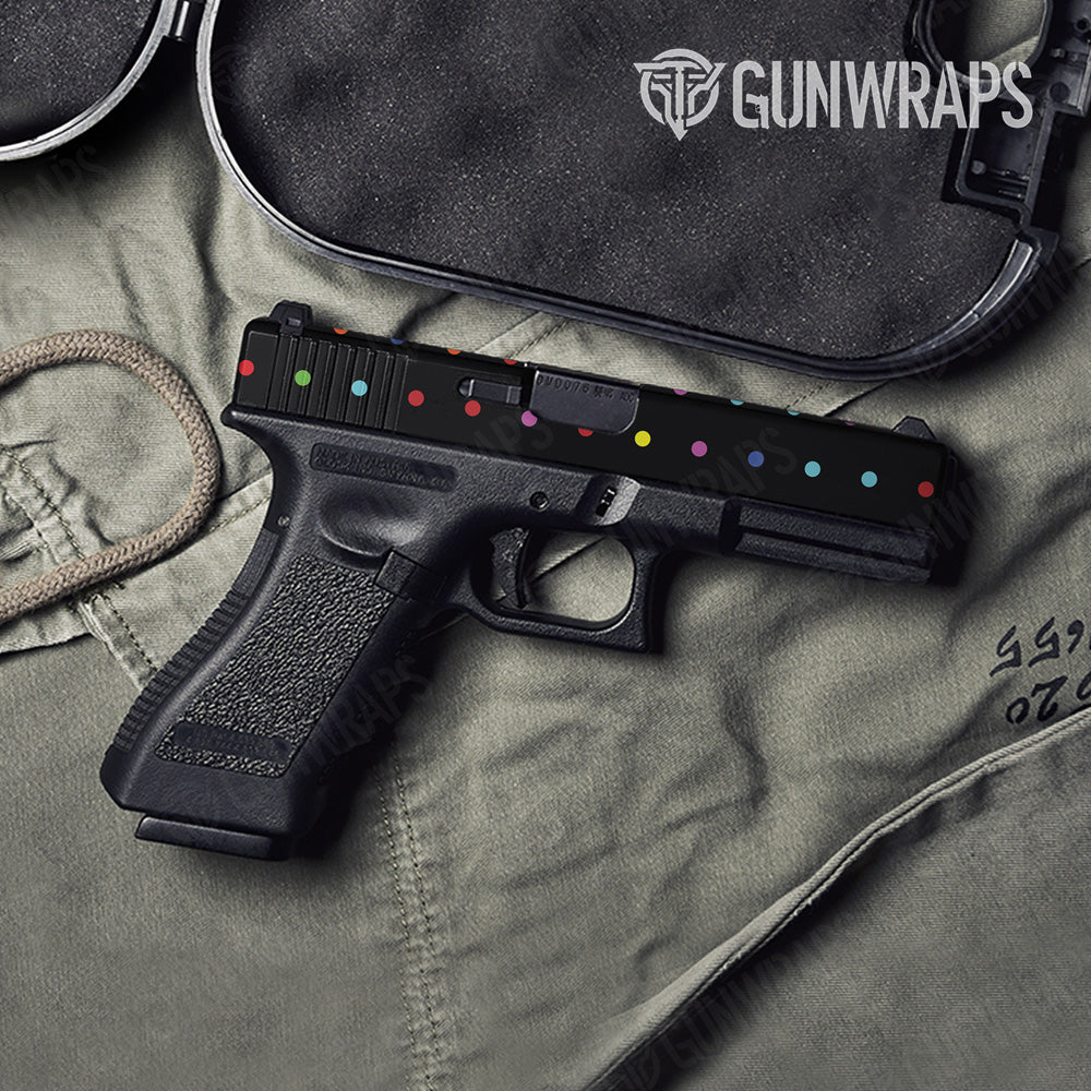 Pistol Slide Dotted Multicolor Gun Skin Vinyl Wrap Supply