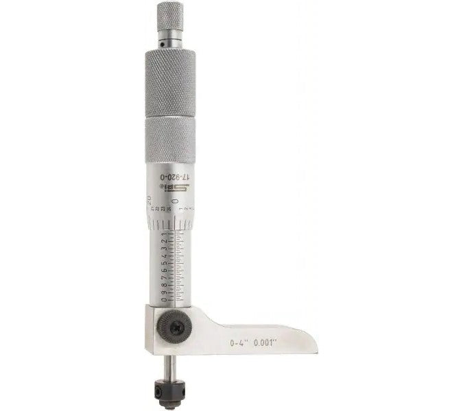 17-920-0 SPI Half Base Depth Micrometer 0-4″, 2.5″ Base, Cert