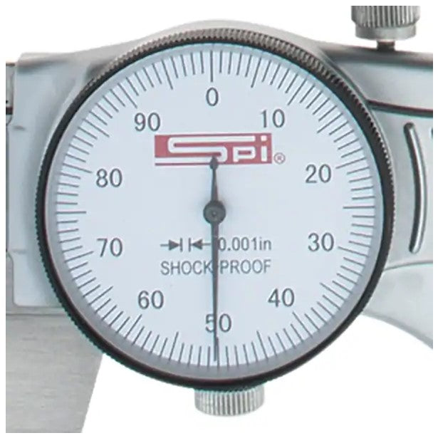 17-989-5 SPI Extra Smooth Movement Dial Caliper 8″ White Face w/cert