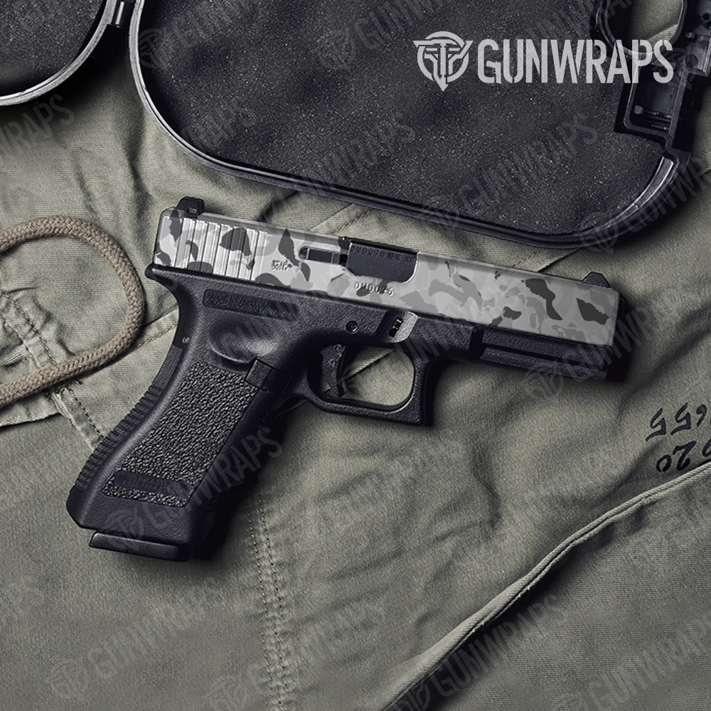 Pistol Slide Ragged Snow Camo Gun Skin Vinyl Wrap