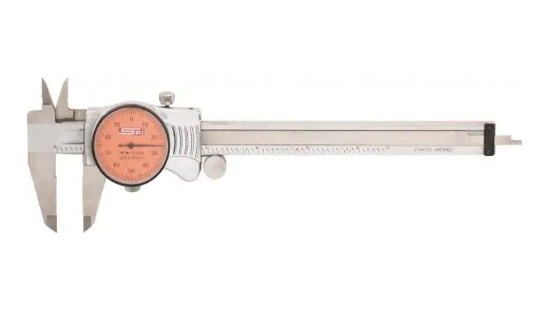 17-985-3 SPI Extra Smooth Movement Dial Caliper 6″ Orange Face w/cert