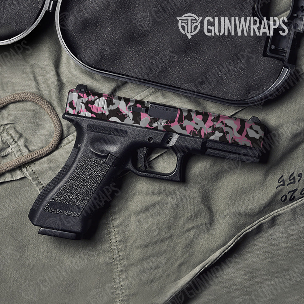 Pistol Slide Ragged Pink Tiger Camo Gun Skin Vinyl Wrap