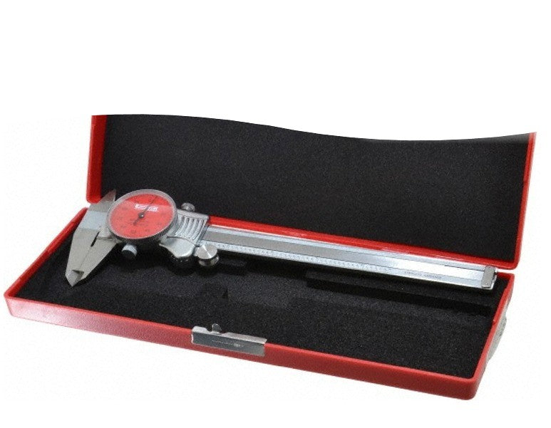 17-987-9 SPI Extra Smooth Movement Dial Caliper 6″ Red Face w/cert