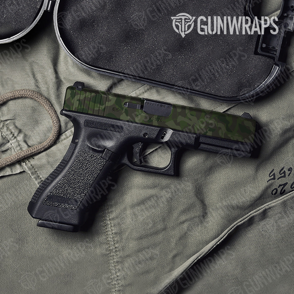 Pistol Slide Ragged Army Dark Green Camo Gun Skin Vinyl Wrap