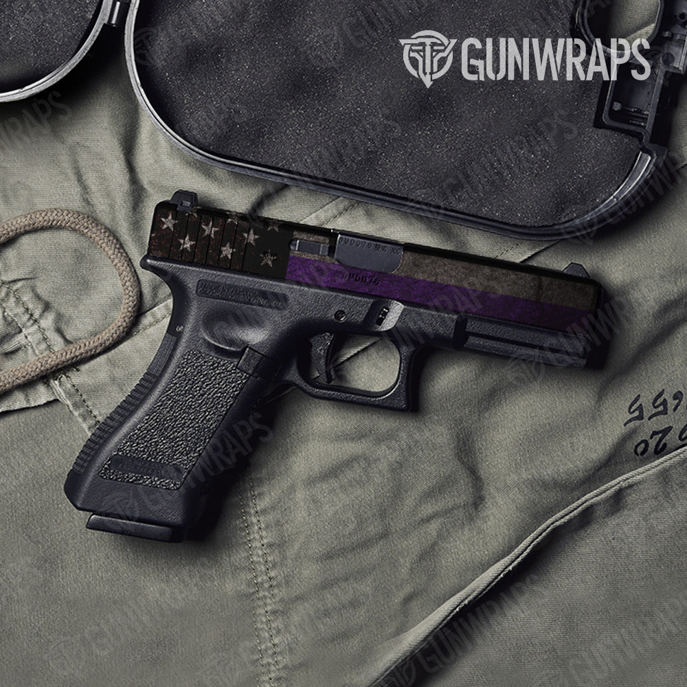 Pistol Slide Patriotic Purple Flag Gun Skin Vinyl Wrap