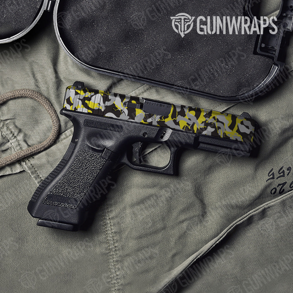Pistol Slide Ragged Yellow Tiger Camo Gun Skin Vinyl Wrap
