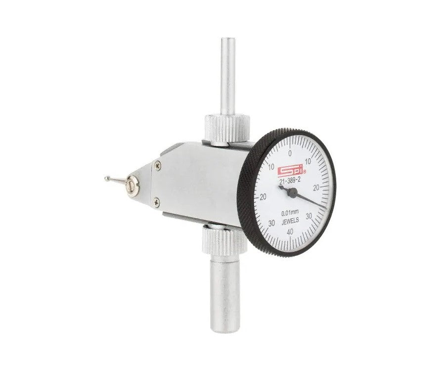 21-389-2 SPI Vertical Dial Test Indicator 0.8mm Range – .01mm Grad with cert