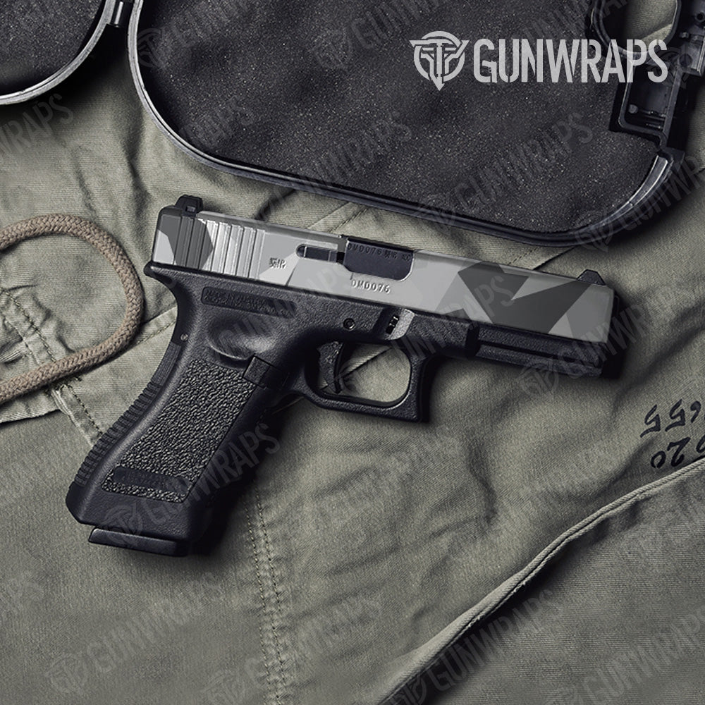 Pistol Slide Shattered Snow Camo Gun Skin Vinyl Wrap