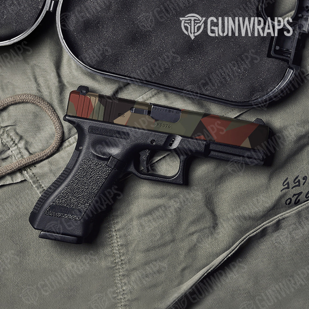 Pistol Slide Shattered Militant Copper Camo Gun Skin Vinyl Wrap