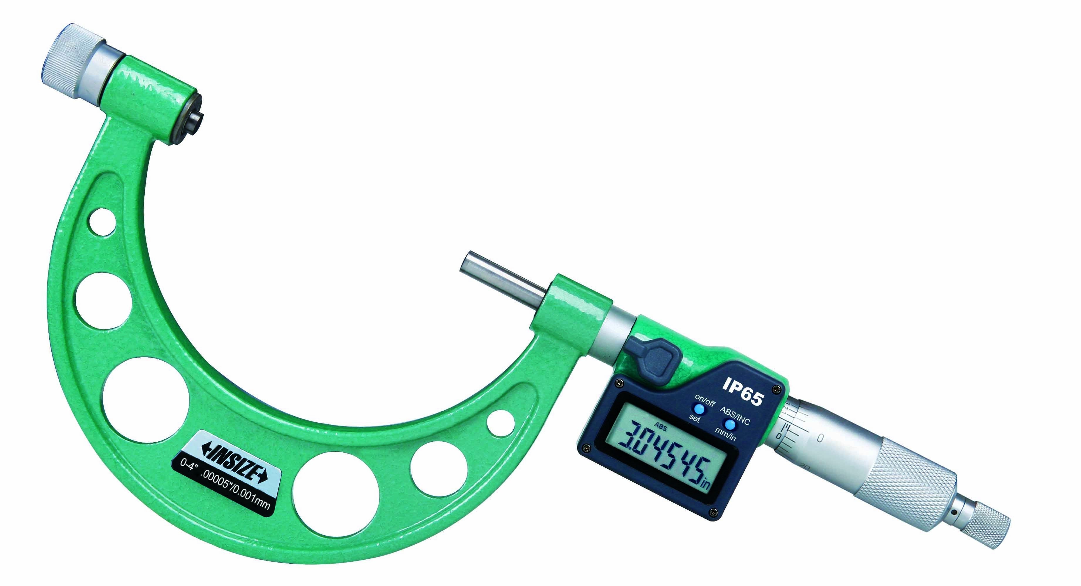 3506-100E INSIZE Electronic Micrometer w/ Interchangeable Anvils 0-4″