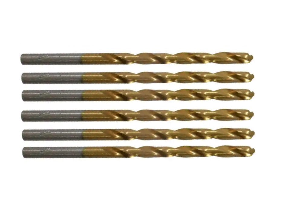 48-205-9 TiN Coated Drill Bit 3/16″ x 3.5″, 6 pcs