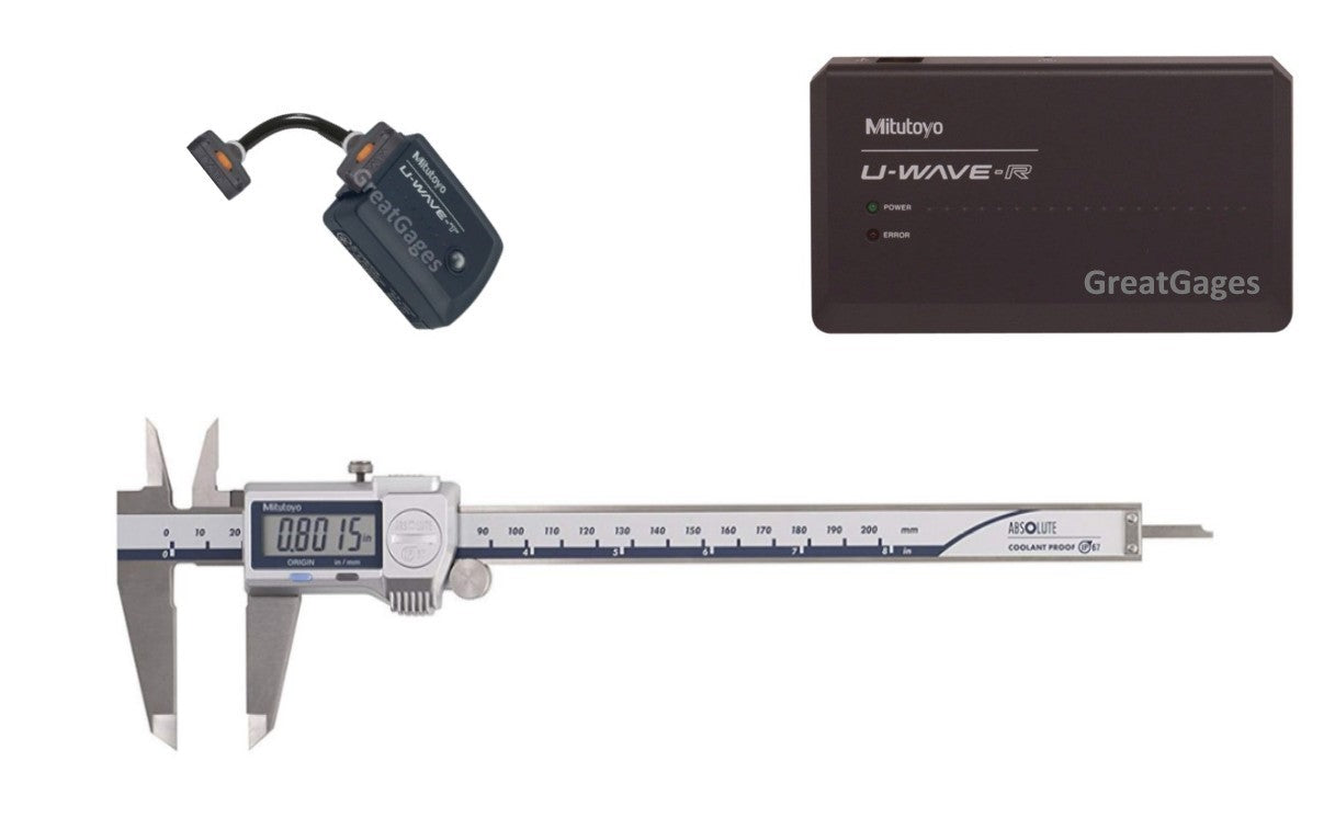 500-763-20-UW Mitutoyo Coolant Proof Caliper 8″ to PC Wireless Package U-Wave
