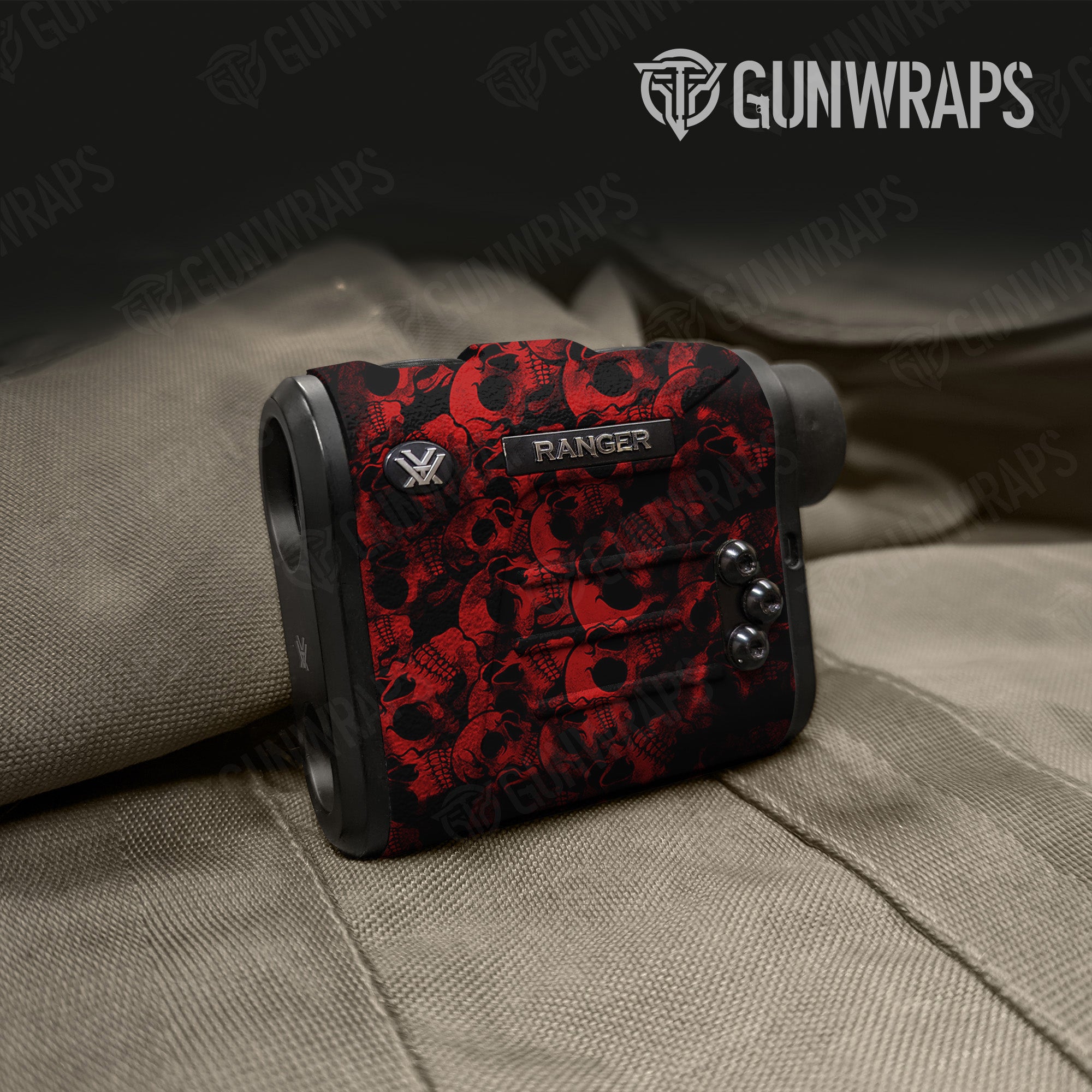 Rangefinder Skull Red Gun Skin Vinyl Wrap