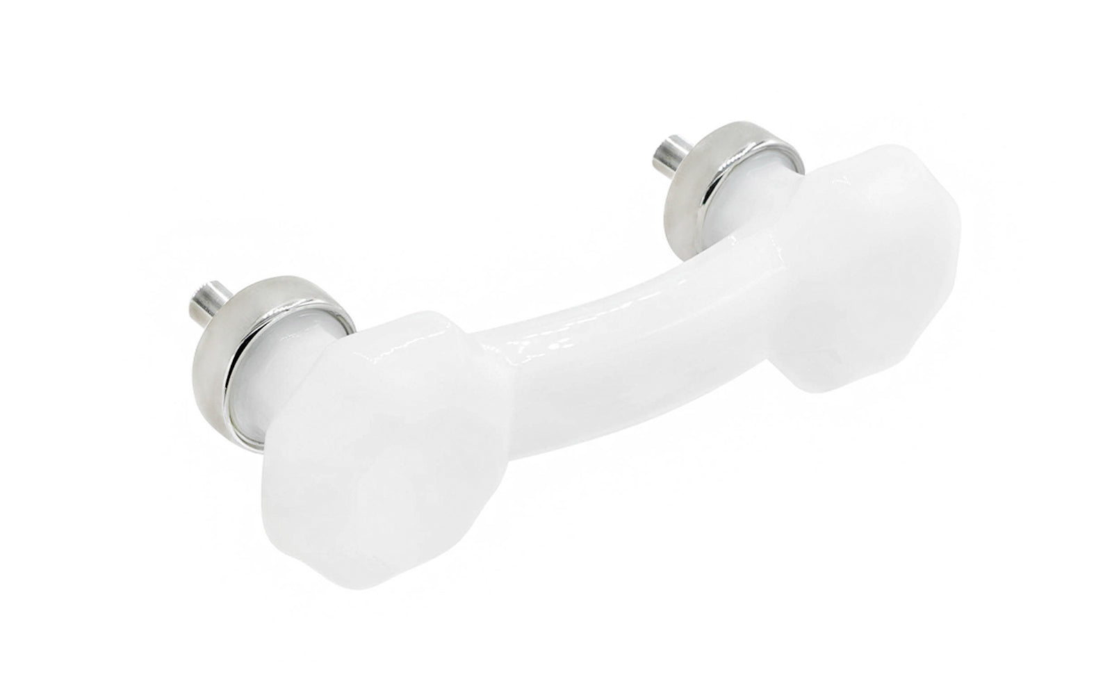 Octagonal “Translucent White Opal” Glass Pull with Polished Nickel Finish – 3″ On Centers Online now