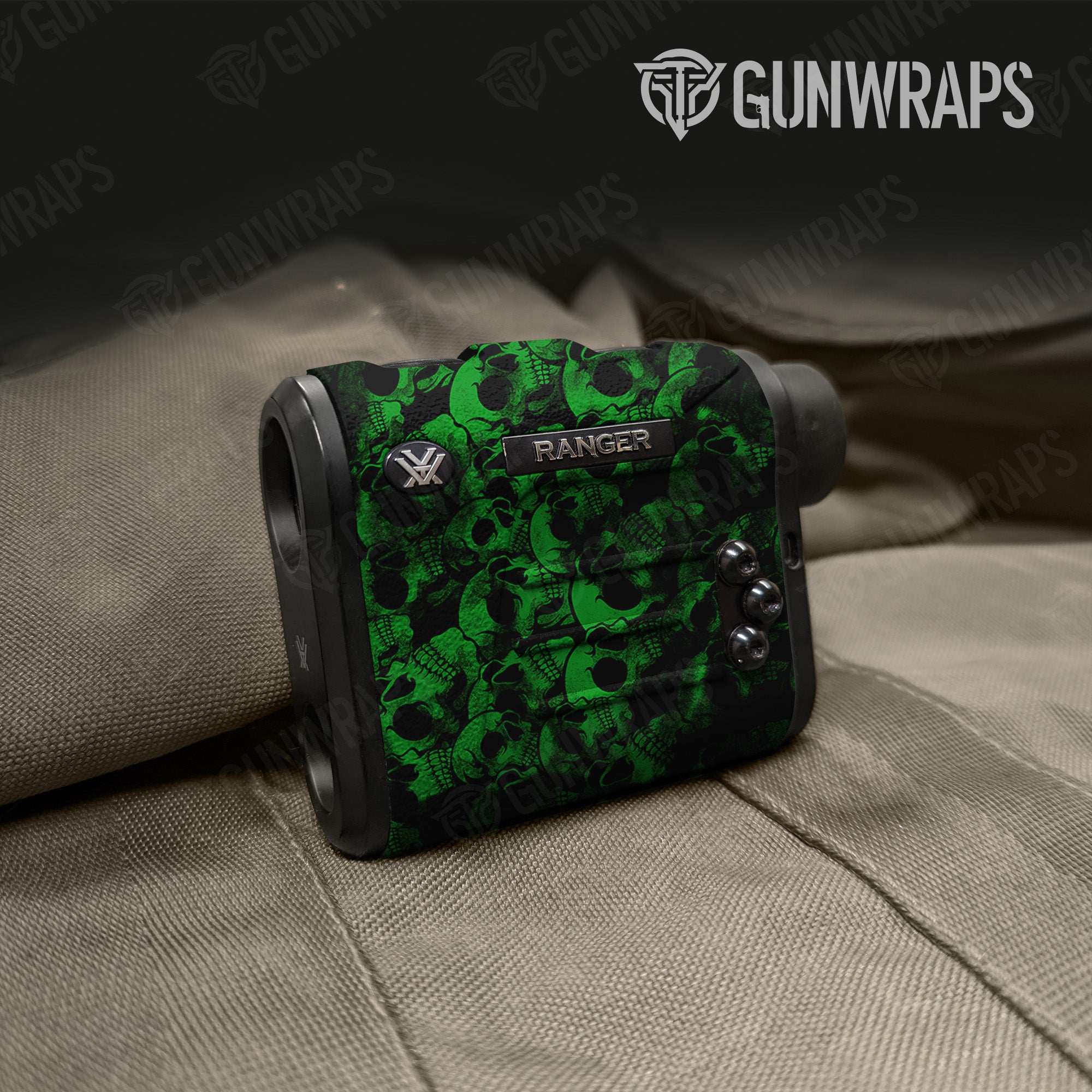 Rangefinder Skull Green Gun Skin Vinyl Wrap