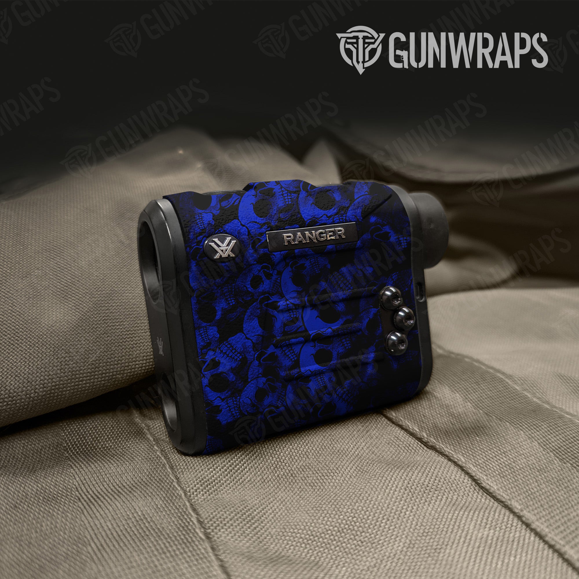 Rangefinder Skull Blue Gun Skin Vinyl Wrap