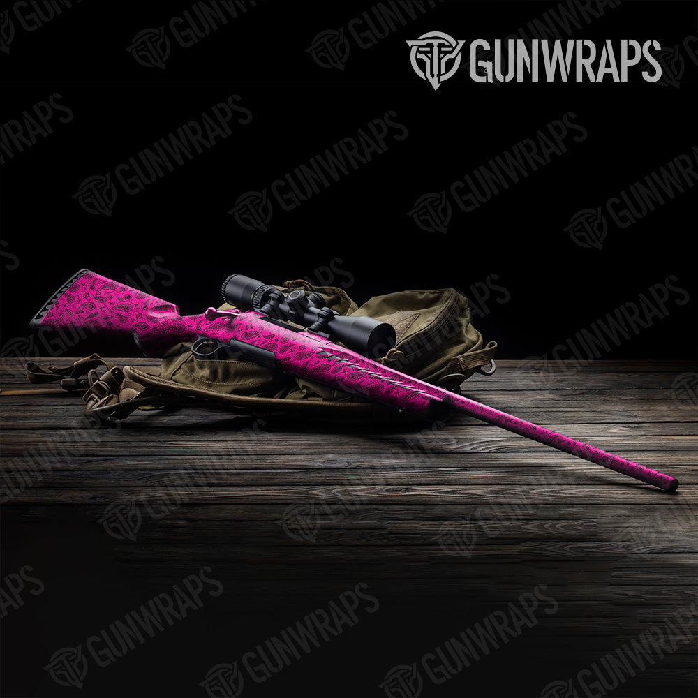 Rifle Bandana Magenta & Black Gun Skin Vinyl Wrap