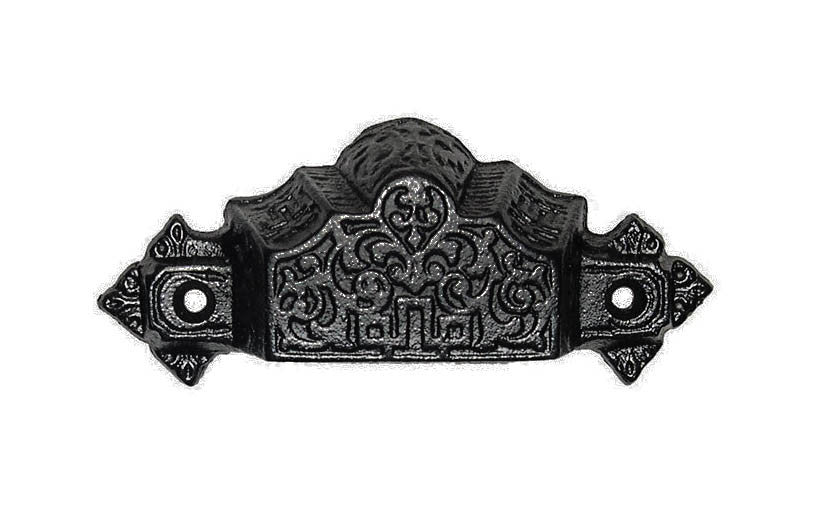 Ornate Cast Iron Bin Pull ~ 2-7/8″ On Centers