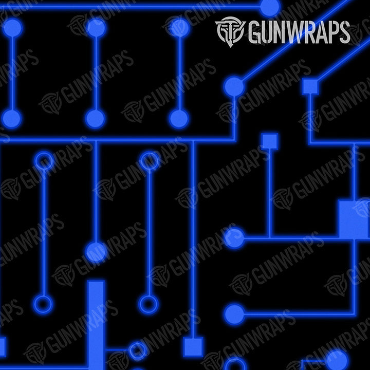 Rifle Circuit Board Blue Gun Skin Vinyl Wrap