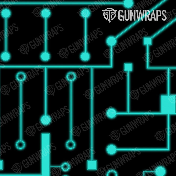 Rifle Circuit Board Tiffany Blue Gun Skin Vinyl Wrap Hot on Sale