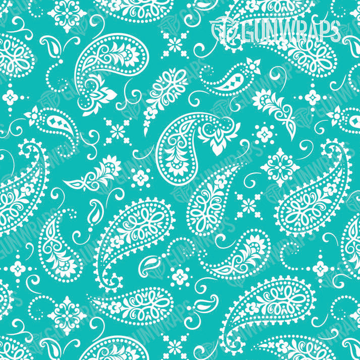 Rifle Bandana Tiffany Blue & White Gun Skin Vinyl Wrap Sale