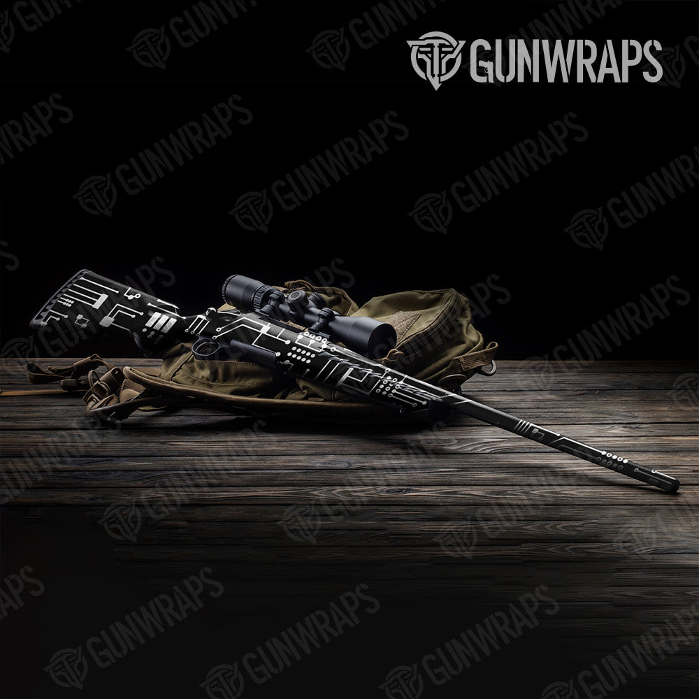 Rifle Circuit Board White Gun Skin Vinyl Wrap Fashion