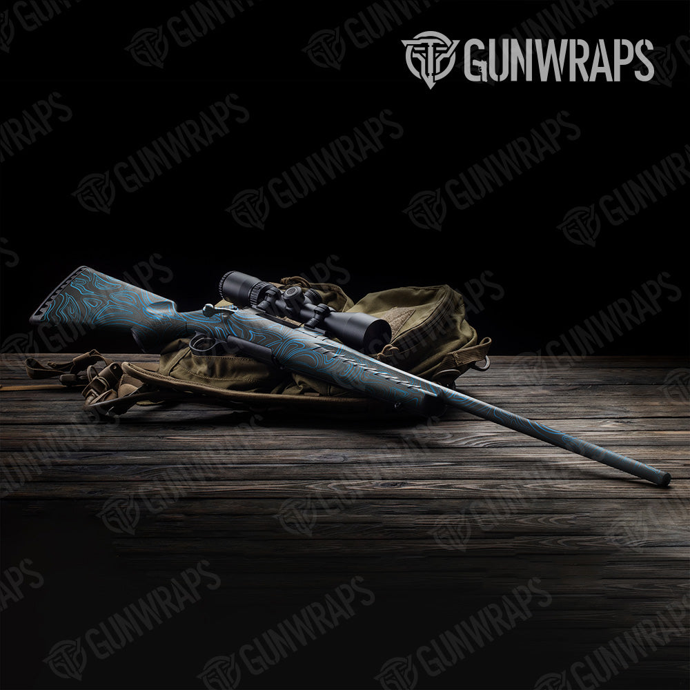 Rifle Damascus Blue Gun Skin Vinyl Wrap Fashion