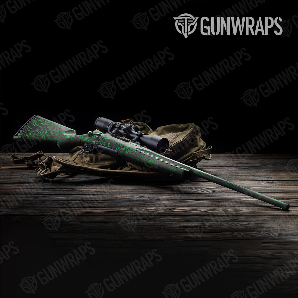 Rifle Damascus Green Gun Skin Vinyl Wrap