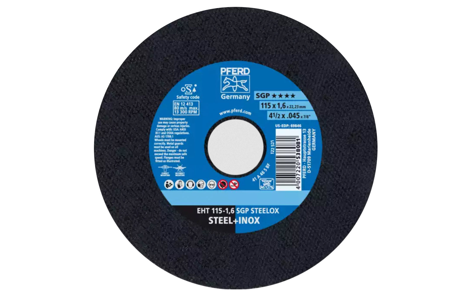 Pferd 4-1/2″ Cut-Off Wheel – .045″ Thick ~ 7/8″ Arbor